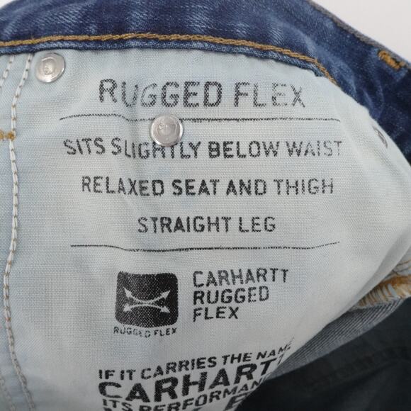 Carhartt Jeans Mens 44x30 Blue Denim Rugged Flex Relaxed Casual‎ Workwear - Picture 14 of 16